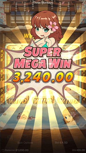 super mega win three monkey